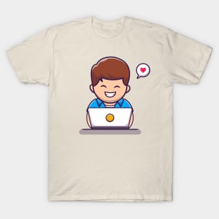 Man Working On Laptop T-Shirt